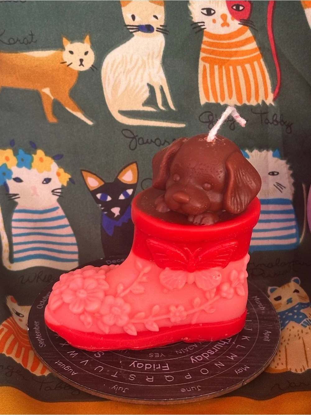 Puppy in a Boot Candle